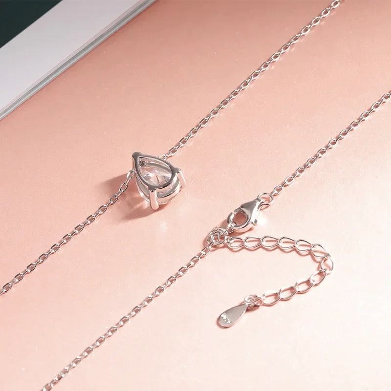 Midnight Sun - Mossonite Pear Pendant