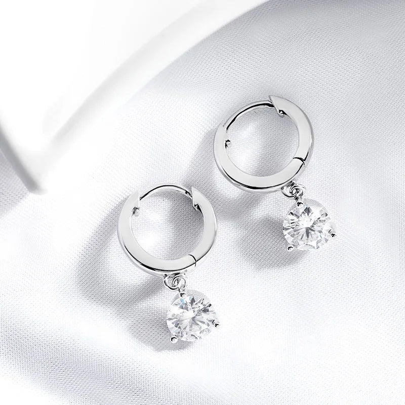 Midnight Sun - Moissanite Brilliant Earrings