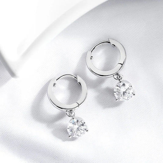 Midnight Sun - Moissanite Brilliant Earrings