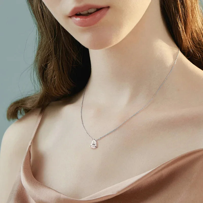 Midnight Sun - Mossonite Pear Pendant