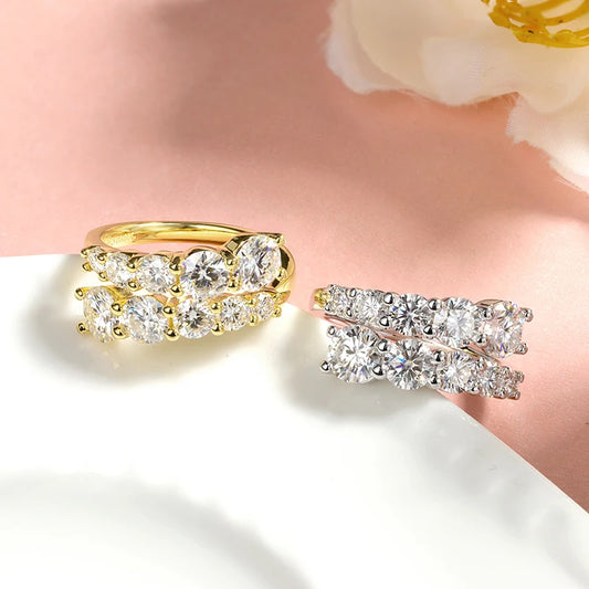 Midnight Sun - Layered Mossanite Eternity Ring