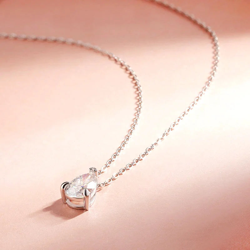 Midnight Sun - Mossonite Pear Pendant