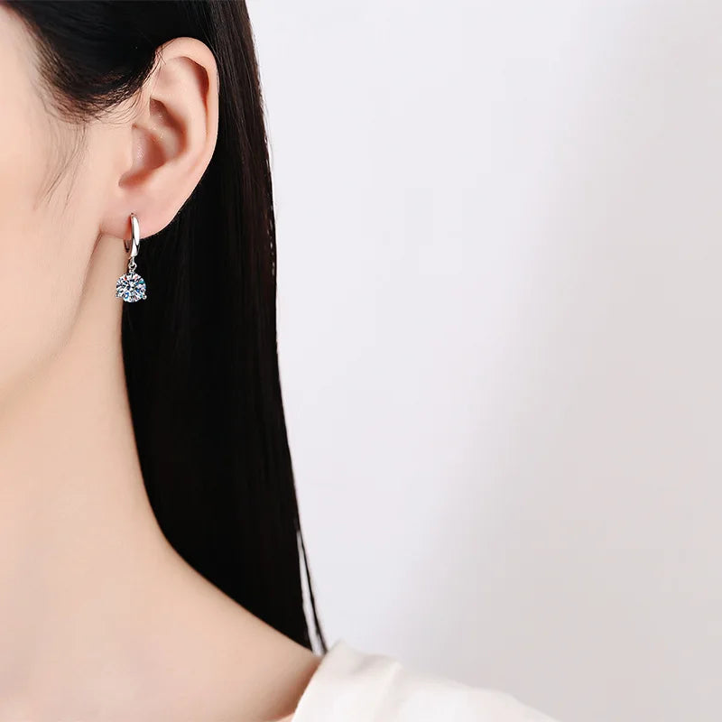 Midnight Sun - Moissanite Brilliant Earrings