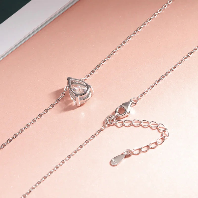 Midnight Sun - Mossonite Pear Pendant