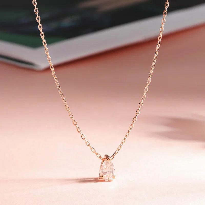 Midnight Sun - Mossonite Pear Pendant