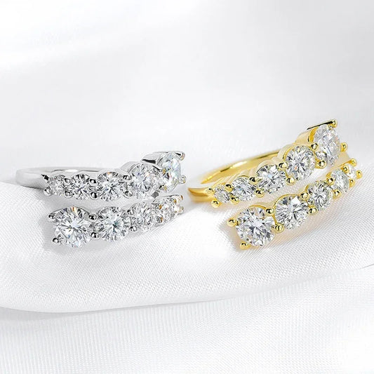 Midnight Sun - Layered Mossanite Eternity Ring