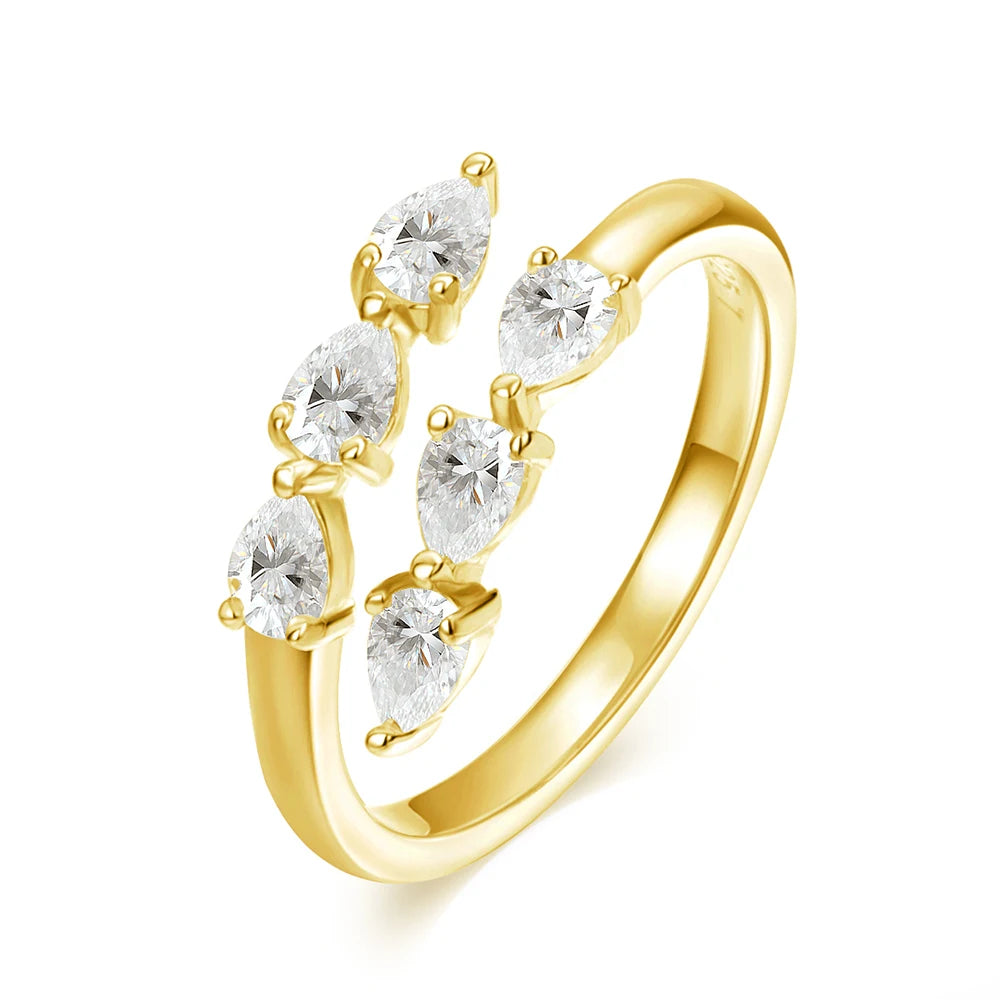 Midnight Sun - Pear Mossanite Eternity Ring