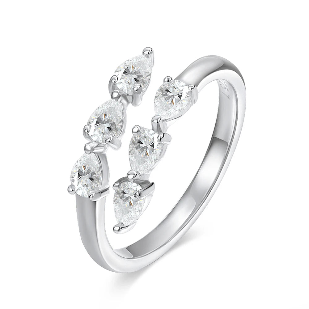 Midnight Sun - Pear Mossanite Eternity Ring