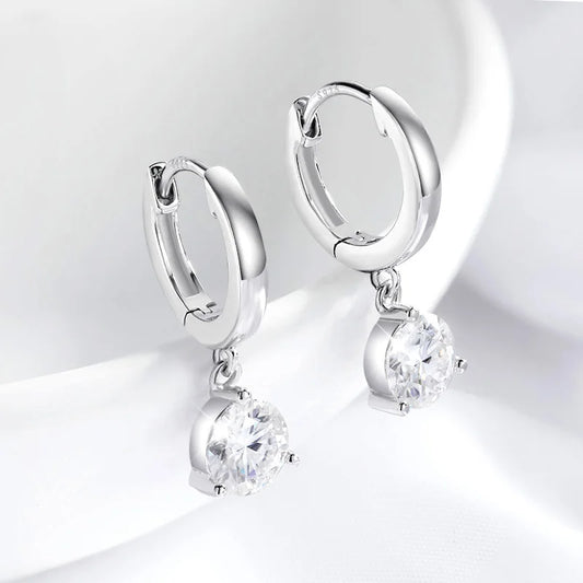 Midnight Sun - Moissanite Brilliant Earrings