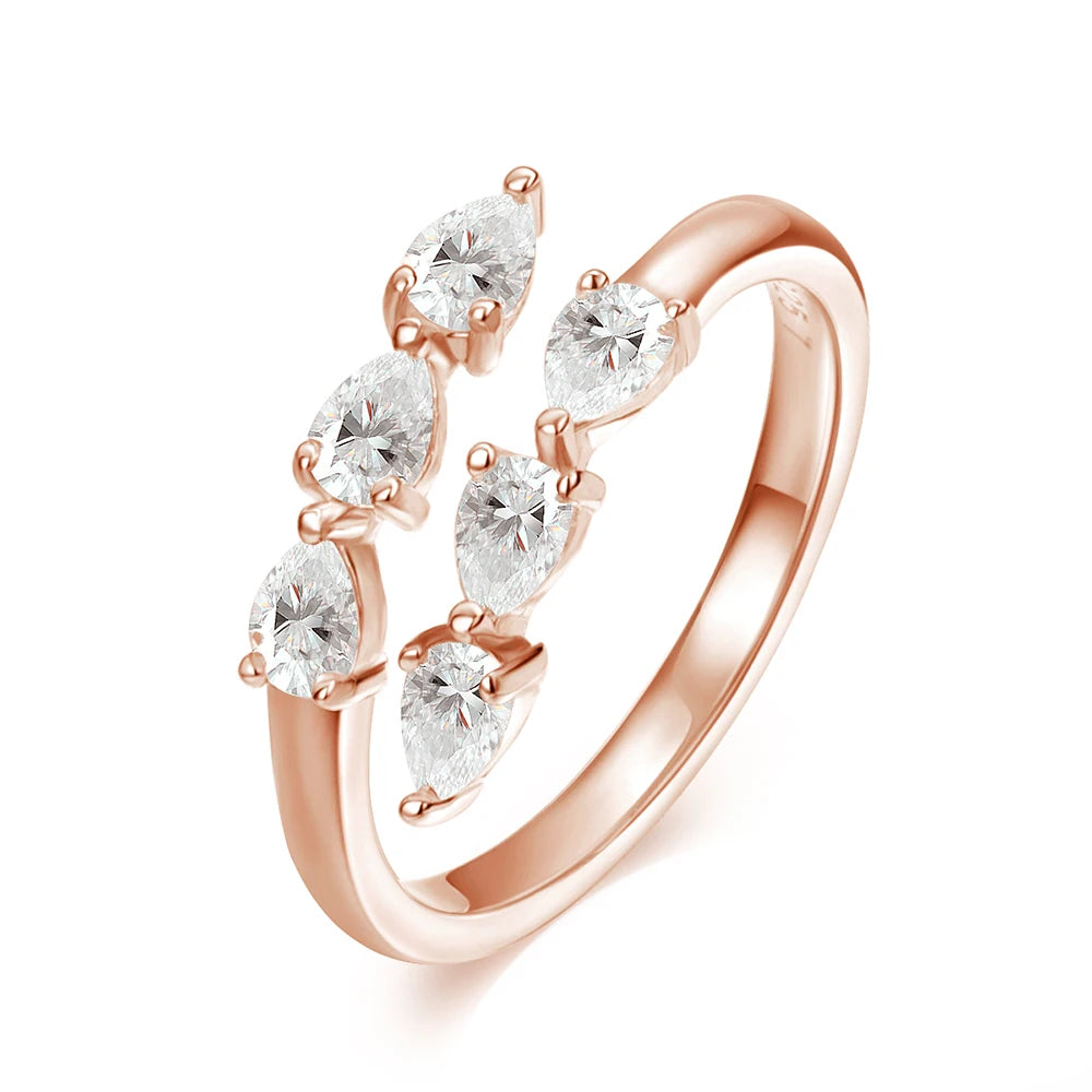 Midnight Sun - Pear Mossanite Eternity Ring