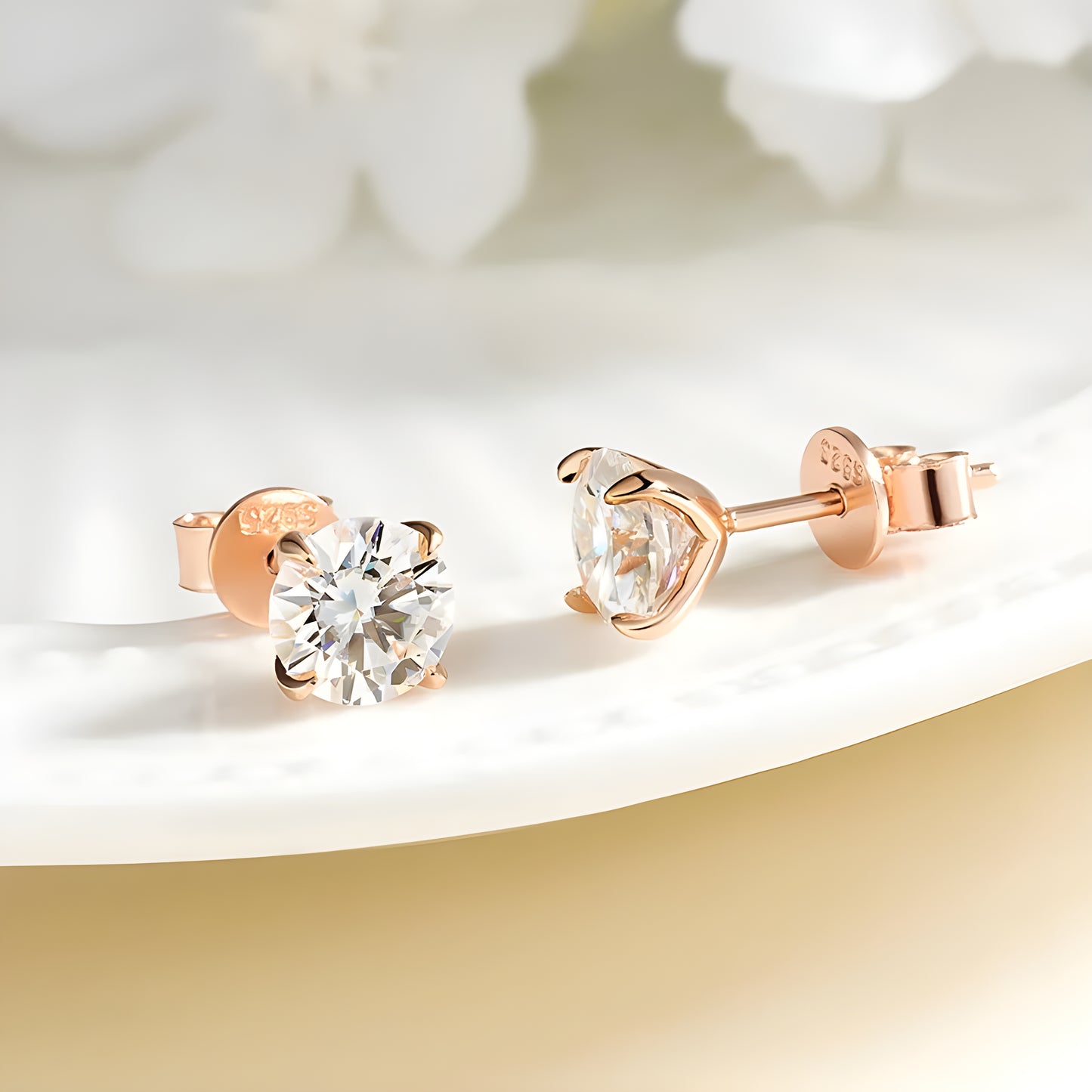 Midnight Sun - Mossanite Ear Studs