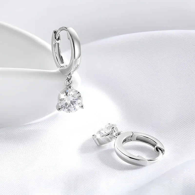 Midnight Sun - Moissanite Brilliant Earrings