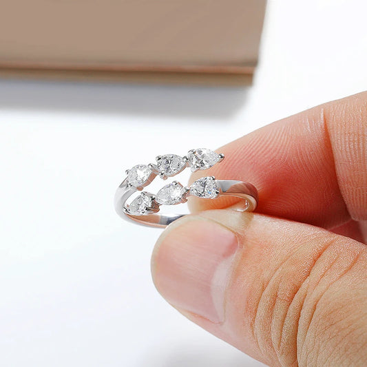 Midnight Sun - Pear Mossanite Eternity Ring